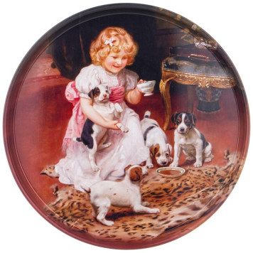 Поднос сервировочный Agness 'Девочка с собачками' 33х2.1см ARTI-M 898-205