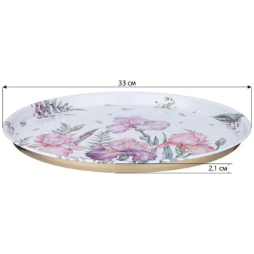 Поднос сервировочный Agness 'Ирисы' 33х2.1см ARTI-M 898-208-1