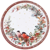 Поднос сервировочный Agness 'Снегири' красный 33х2.1см ARTI-M 898-237