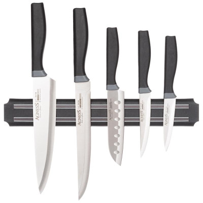 Набор ножей Agness 6предм с магнитным держателем и пластиковой ручкой, серия Corrida ARTI-M 911-043