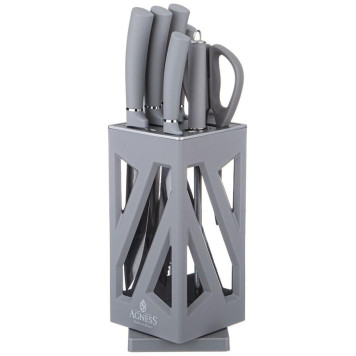Набор ножей Agness на пласт.вращающейся подставке 8предм ARTI-M 911-761