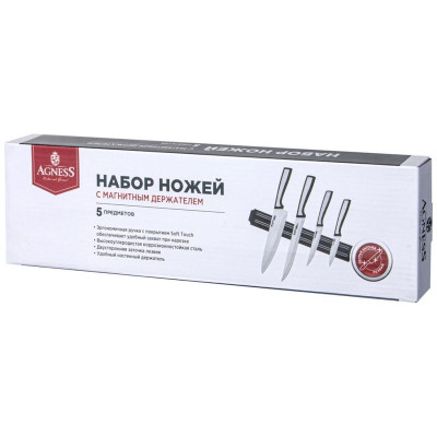 Набор ножей Agness с магнитным держателем, 5пр ARTI-M 911-777-1