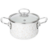 Кастрюля Agness 1.5л эмалированная со стекл. крышкой серия 'Вивьен' ARTI-M 915-145 Кастрюля Agness 1.5л эмалированная со стекл. крышкой серия 'Вивьен' ARTI-M 915-145