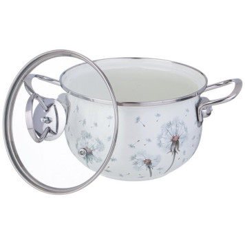 Кастрюля Agness эмалированная со стеклянной крышкой (2л, d18см) ARTI-M 943-056-2