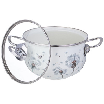 Кастрюля Agness эмалированная со стеклянной крышкой (2.8л, d20см) ARTI-M 943-057-1