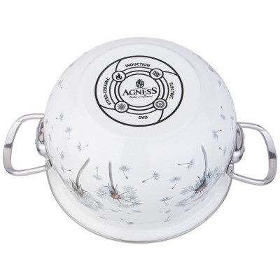 Кастрюля Agness эмалированная со стеклянной крышкой (2.8л, d20см) ARTI-M 943-057-2