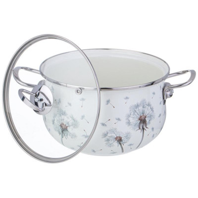 Кастрюля Agness эмалированная со стеклянной крышкой (3.8л, d22см) ARTI-M 943-058-2