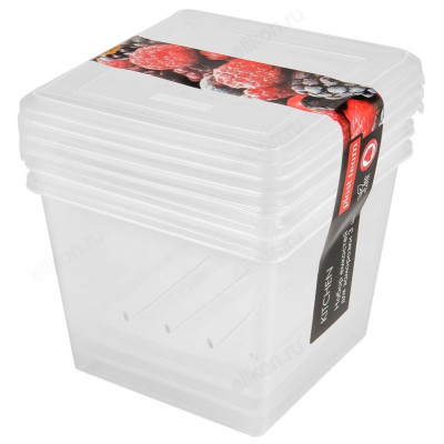 Контейнер для заморозки 3шт ASTI 1л квадрат 221101301/00