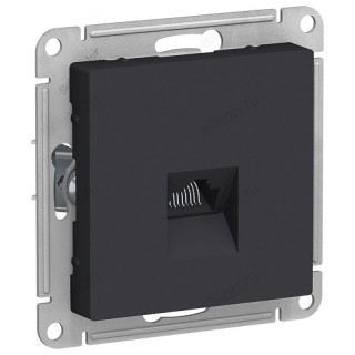 Розетка компьютерная SE AtlasDesign, RJ45, механизм, Карбон-1