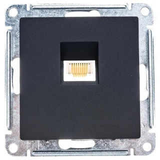 Розетка компьютерная SE AtlasDesign, RJ45, механизм, Карбон