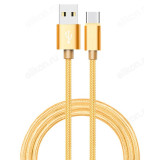 Кабель USB 3 - USB Type-C 1,8м 2.4А Атом (шт/шт) тканевая оплетка