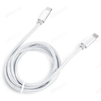 Шнур USB Type-C - USB Type-C, 1 м (шт/шт), серебряный, Атом