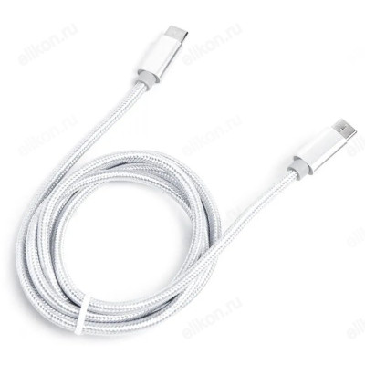 Шнур USB Type-C - USB Type-C, 1 м (шт/шт), серебряный, Атом