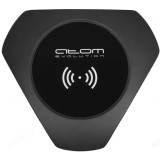 Зарядка беспроводная ATOM-W1103C, 10Вт, треугольник, металл, Type-C, Атом, черный