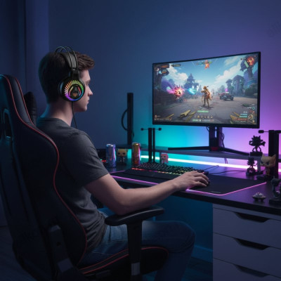 Гарнитура проводная игровая AULA S605 накладные-5