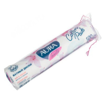 Диски ватные AURA 120шт арт.03470/6354/05421/07751