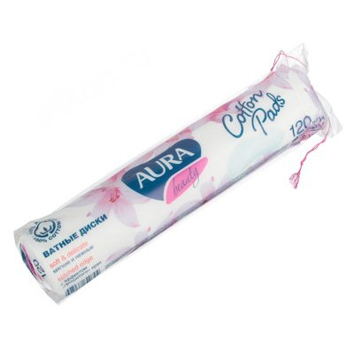 Диски ватные AURA 120шт арт.03470/6354/05421/07751