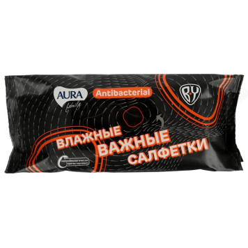 Салфетки влажные AURA антибактериальные, 70шт,914-029 арт.29030-1