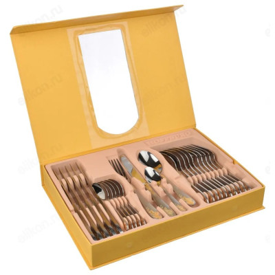 Набор столовых приборов Hoffburg HB-24001GS Flower 24шт