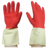 Перчатки латексные хозяйственные БИКОЛОР р-р XL белый+красный BICOIRA4