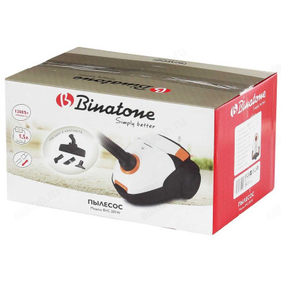 Пылесос 1200 Вт с мешком BINATONE BVC-201W-1