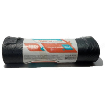 Мешки для мусора БИО 120л/10шт черные 201-005