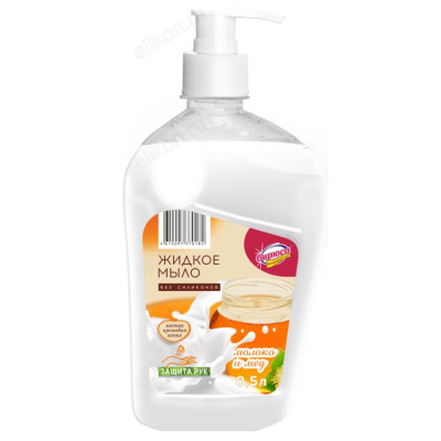 Жидкое мыло для рук Бирюса молоко и мед 500мл