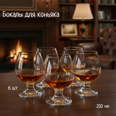 Набор бокалов BISTRO 6шт 250мл 44483В коньяк