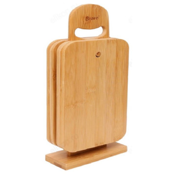 Доска разделочная 4шт BRAVO бамбук 22*14*1 на подставке
