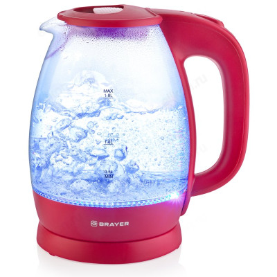 Чайник стеклянный BRAYER BR-1045RD розовый-1