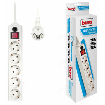 Фильтр сетевой Buro 500SH-5-B/W-1