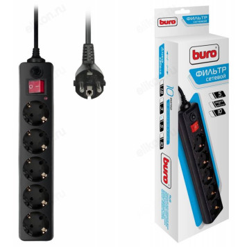 Фильтр сетевой Buro 500SH-5-B/W