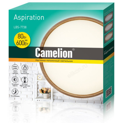 Светильник светодиодный Camelion LBS-7736 80 Вт.,3000-6000К, 7800лм, пульт, 500 мм /1/6/  14530-4