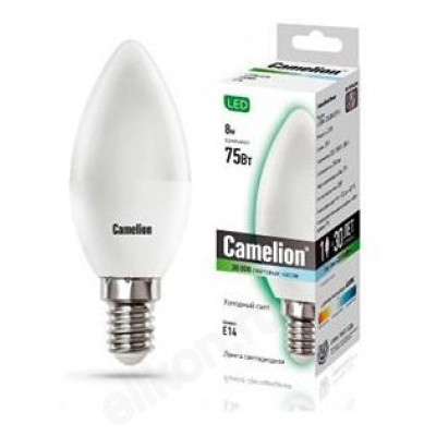 Лампа светодиодная LED E14 C35 8W 845 220В Camelion-1
