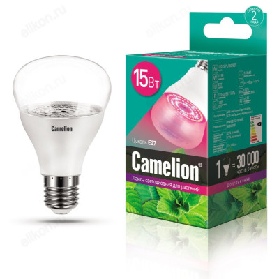 Лампа светодиодная FITO LED E27 A60 15W Camelion PL BIO ФИТО для растений