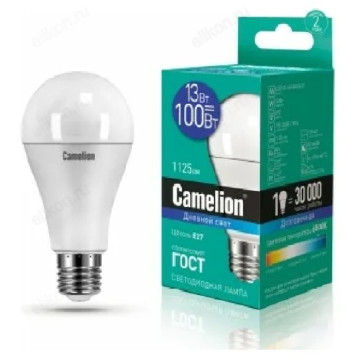 Лампа светодиодная LED E27 A60 13W 865 Camelion