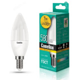 Лампа светодиодная LED E14 C35 7W 3K Camelion Свеча 830