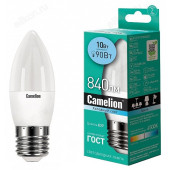 Лампа светодиодная LED E27 C35 10W 4K Camelion Свеча 845-10/27