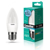 Лампа светодиодная LED E27 C35 12W 4K Camelion Свеча 845-12/27