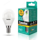 Лампа светодиодная LED E14 G45 10W 3K Camelion Шар G45/830-10/14