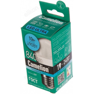 Лампа светодиодная LED E27 G45 10W 4K Camelion 845-1