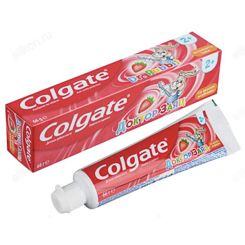Паста зубная COLGATE Доктор Заяц вкус Клубники/Жвачки туба 50мл 188189286-1