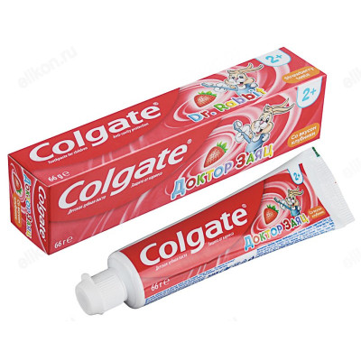 Паста зубная COLGATE Доктор Заяц вкус Клубники/Жвачки туба 50мл 188189286-1