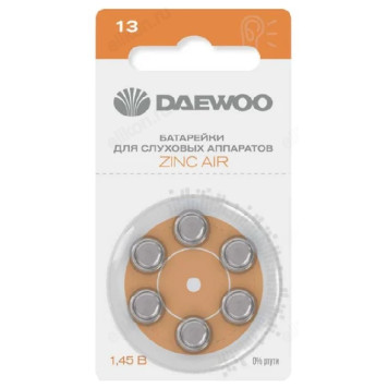 Батарейка для слухового аппарата ZA13 Daewoo ZA13-6B BL-6