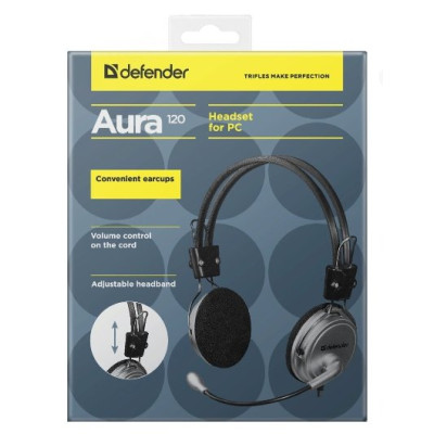 Проводные наушники Defender Aura 120, черный