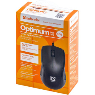Мышь провод Defender Optimum MB-160 черный 3кн-3