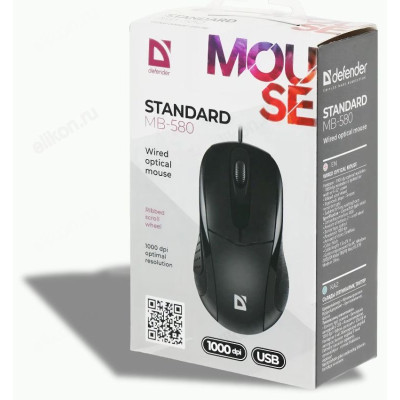 Мышь Defender провод Standard MB-580 черный-4