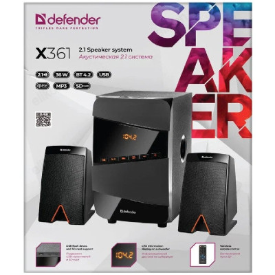 Акустика Defender Х361  2.1  36 Вт, Bluetooth-4