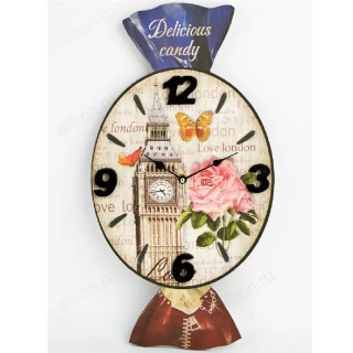 Часы настенные Delta DT-012, пластик, коричневые