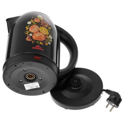 Чайник цветы на черном ДОБРЫНЯ DO-1219-2